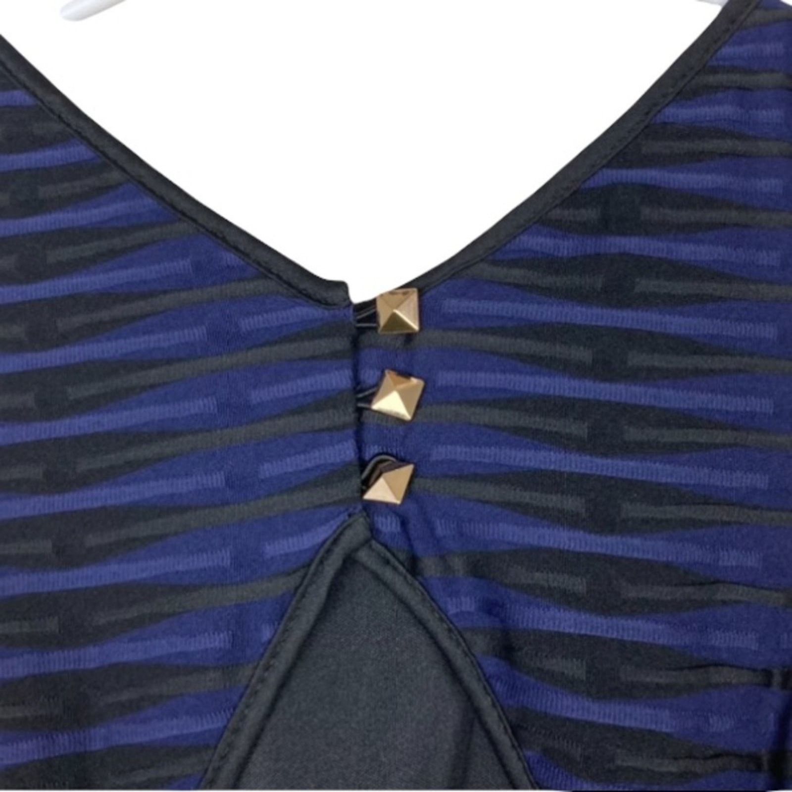 Guess Guess Black Blue Striped Skater Dress Sz 0 Size S / US 4 / IT 40 - 2 Thumbnail