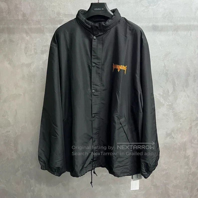 Balenciaga Balenciaga Lightning Logo Hooded Windbreaker Jacket. Size US S / EU 44-46 / 1 - 1 Thumbnail