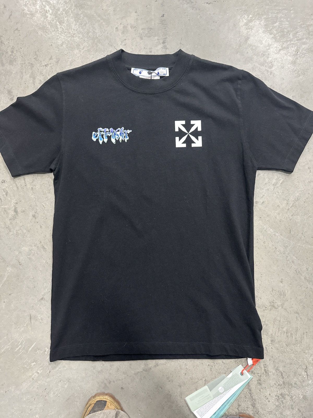 image of Off White Liquid Slim T-Shirt in Black, Men's (Size Small)