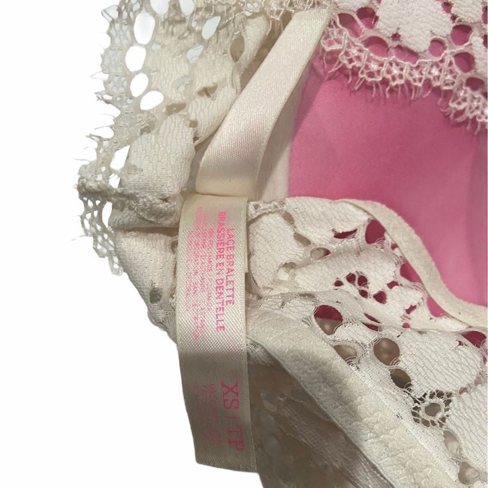 Victoria's Secret VICTORIA’S SECRET Off White Eyelet Beige Lace Bralette Size ONE SIZE - 3 Thumbnail