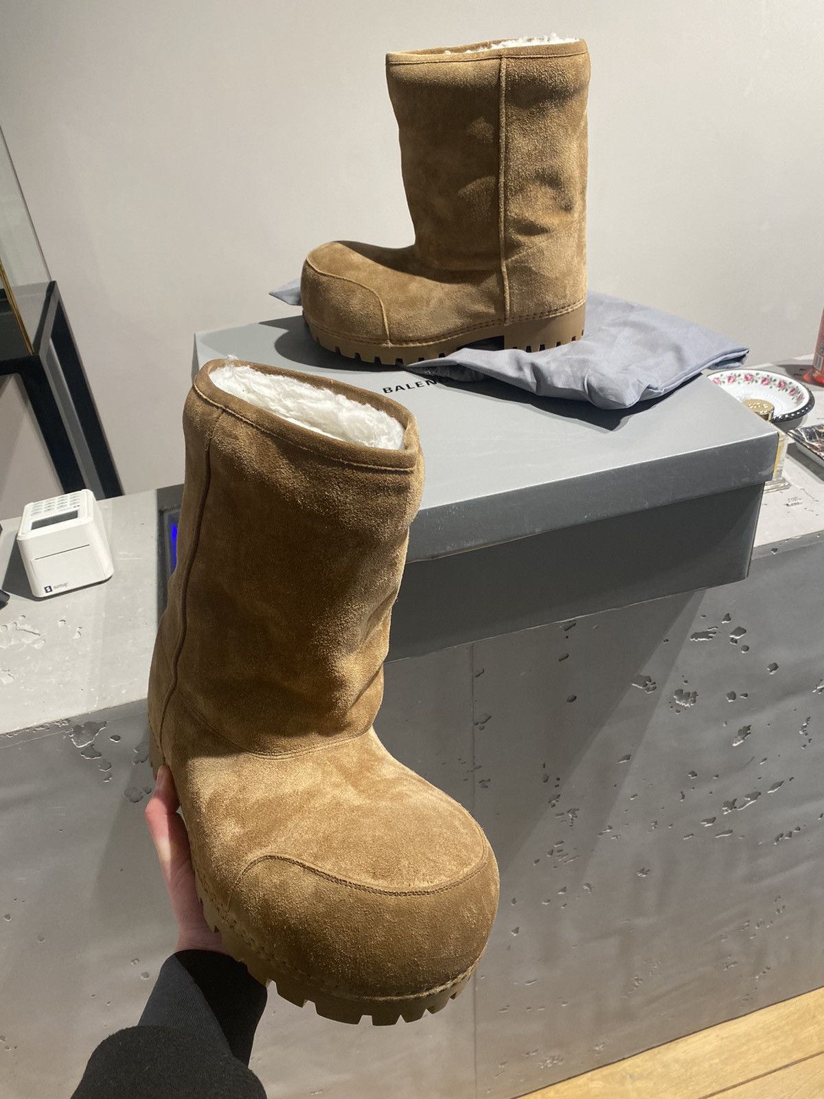 Balenciaga BNWT Balenciaga Alaska Fur Low Boot | Grailed