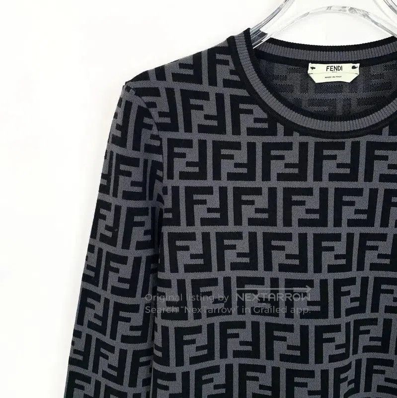 Fendi Fendi Black Gray Knitted Top for Women . Size M / US 6-8 / IT 42-44 - 3 Thumbnail