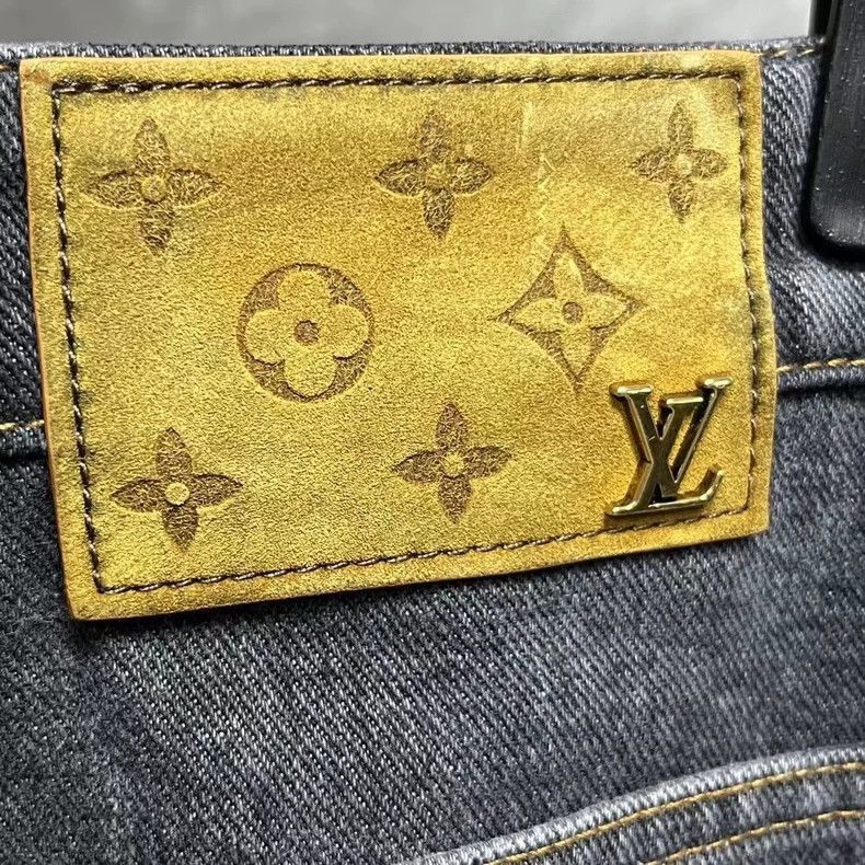 Louis Vuitton louis vuitton black gray irregular full print logo jeans-25 Size US 30 / EU 46 - 3 Thumbnail