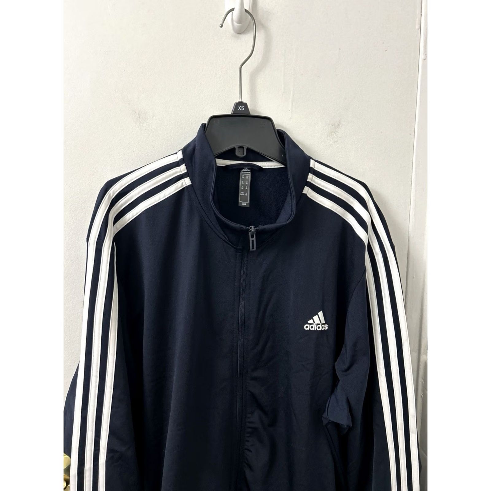 Adidas Adidas Track Jacket Mens 2XL Navy Blue Primegreen 3 Stripe Full Zip L/S Size US XXL / EU 58 / 5 - 2 Thumbnail