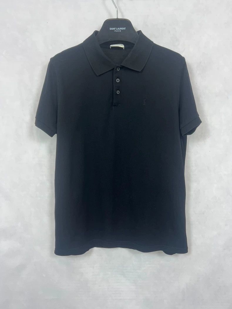 Saint Laurent Paris Saint Laurent Paris Embroidered logo black polo short slee Size US S / EU 44-46 / 1 - 1 Thumbnail