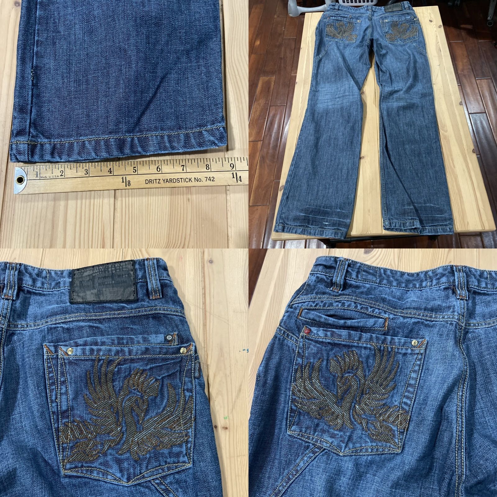 Vintage GESTURE Y2K GESTURE Embroidered Grunge Jeans for Men 36 Blue Denim 5-Pocket Relaxed Regular Rise Mid Inseam 31 Size US 36 / EU 52 - 8 Thumbnail