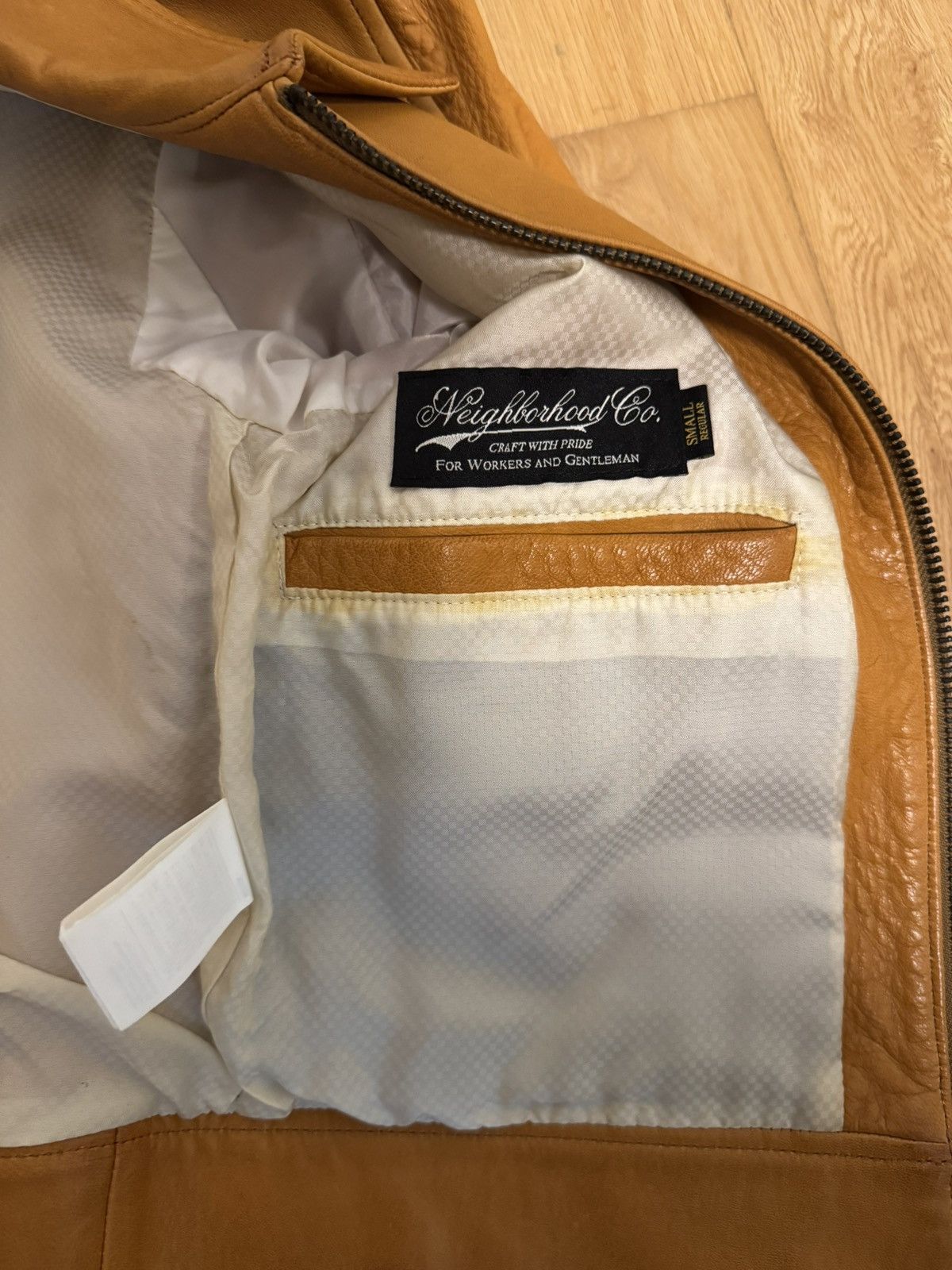 Neighborhood Neighborhood Tan Leather Jacket Size US S / EU 44-46 / 1 - 3 Thumbnail