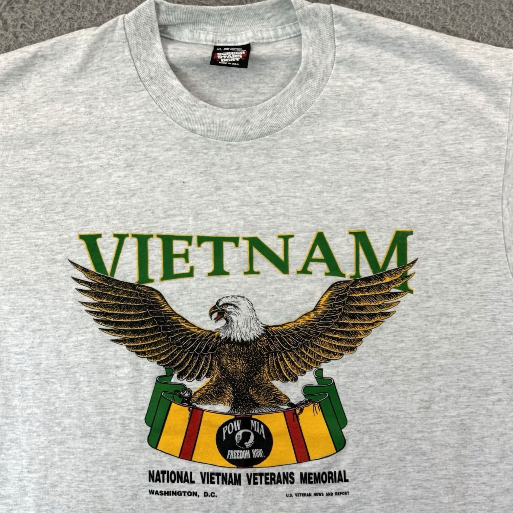 Vintage VINTAGE Vietnam Veterans Memorial Shirt Mens XL Gray Short Sleeve 90s Military Shirt Size US XL / EU 56 / 4 - 3 Thumbnail