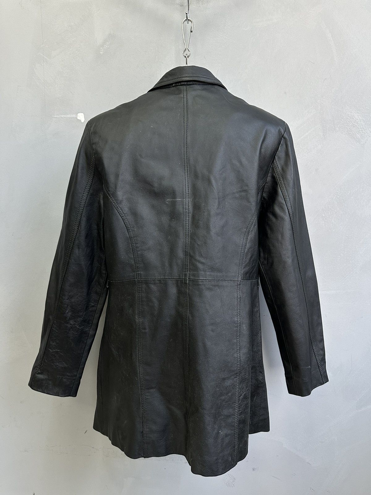 Other Vintage Leather Blazer Jacket Coat Distressed Jean Gautier Size US L / EU 52-54 / 3 - 5 Thumbnail