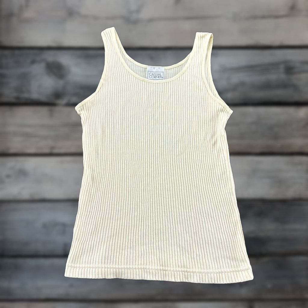 Vintage VINTAGE Casual Corner Shirt Tank Womens S Ivory Sleeveless Knit 90s Size S / US 4 / IT 40 - 1 Thumbnail