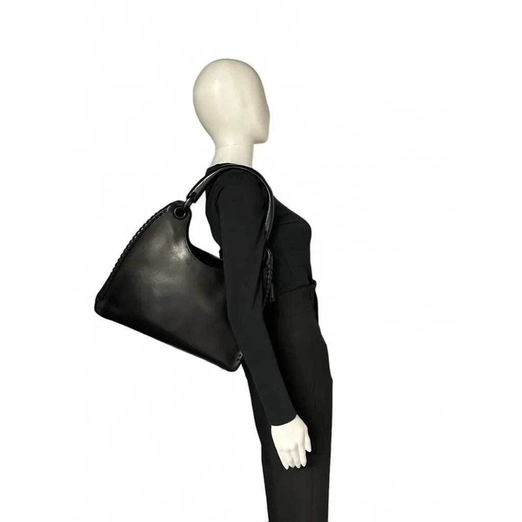 Gucci Authentic Gucci Black Leather Whipstitch Hobo Bag Size ONE SIZE - 8 Thumbnail