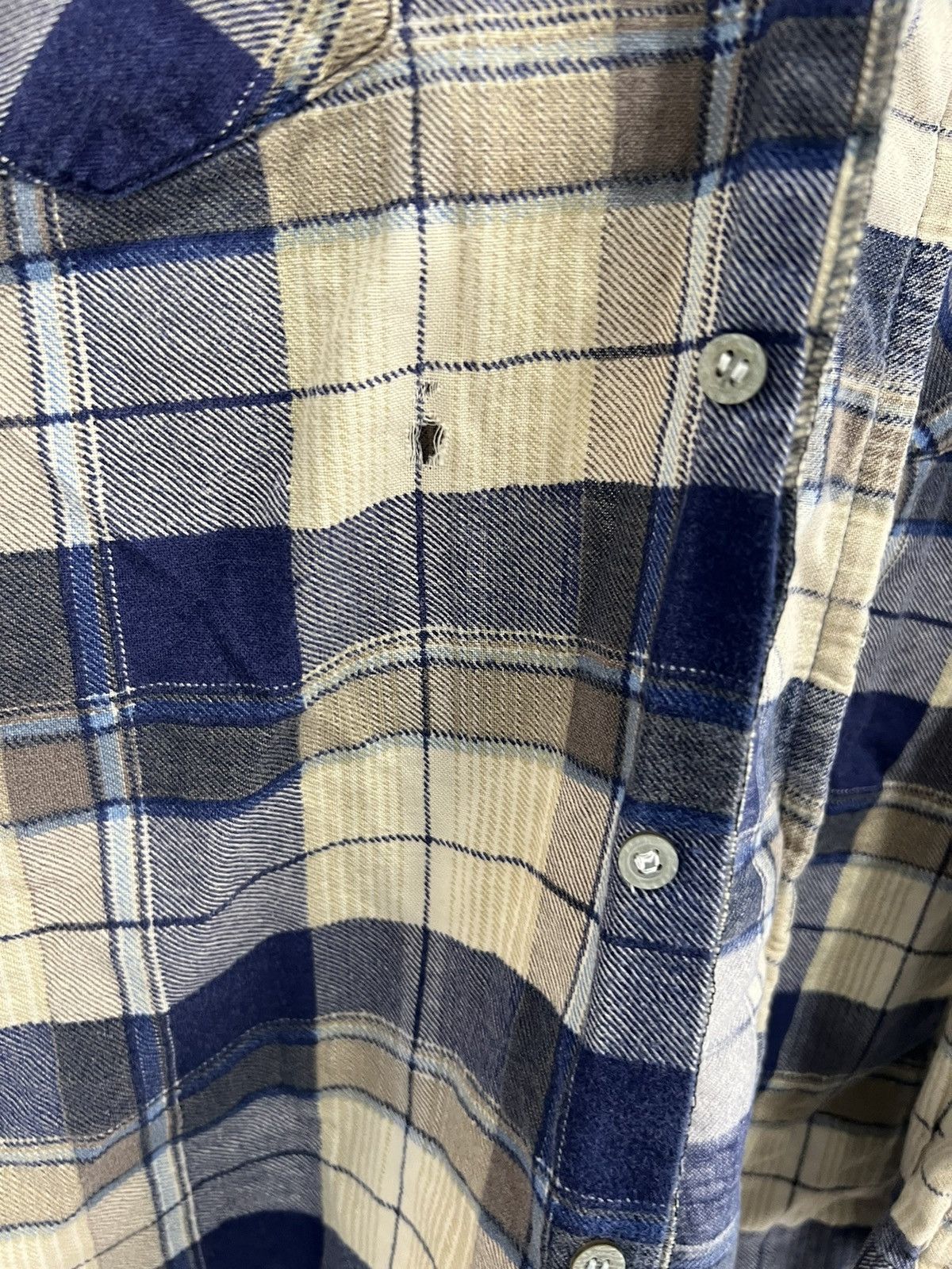 Japanese Brand Vintage 80s 90s Big Yank Flannel shirt button thrashed Size US XL / EU 56 / 4 - 7 Thumbnail