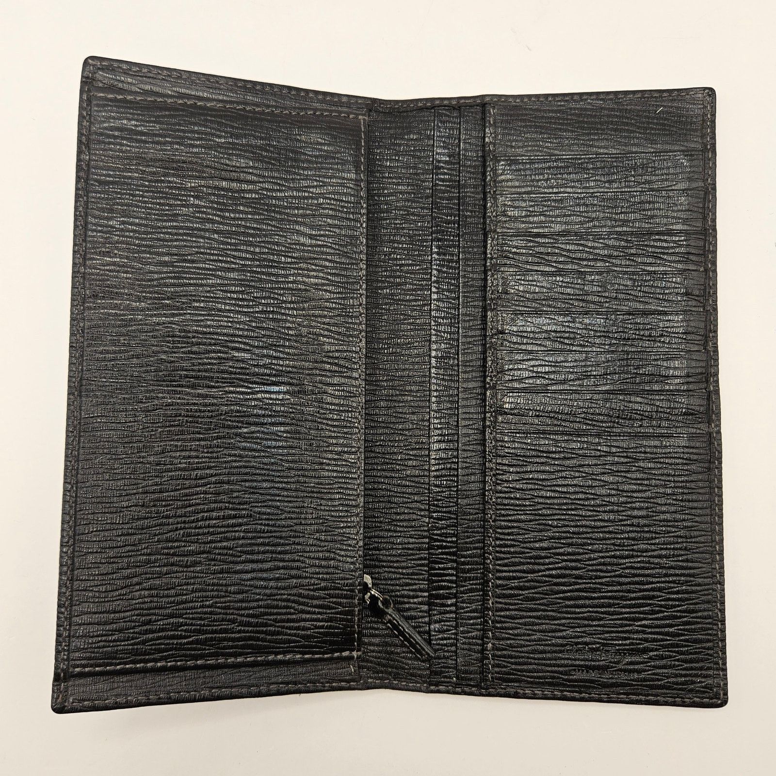 Salvatore Ferragamo SALVATORE FERRAGAMO BLACK CLASSIC LEATHER LONG BIFOLD WALLET Size ONE SIZE - 3 Thumbnail