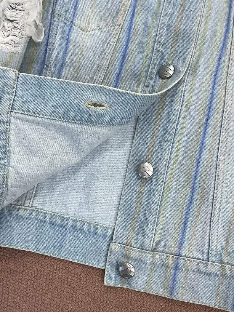 Chanel Chanel Waterfall Series Blue Camelia Denim Jacket Size XS / US 0-2 / IT 36-38 - 5 Thumbnail