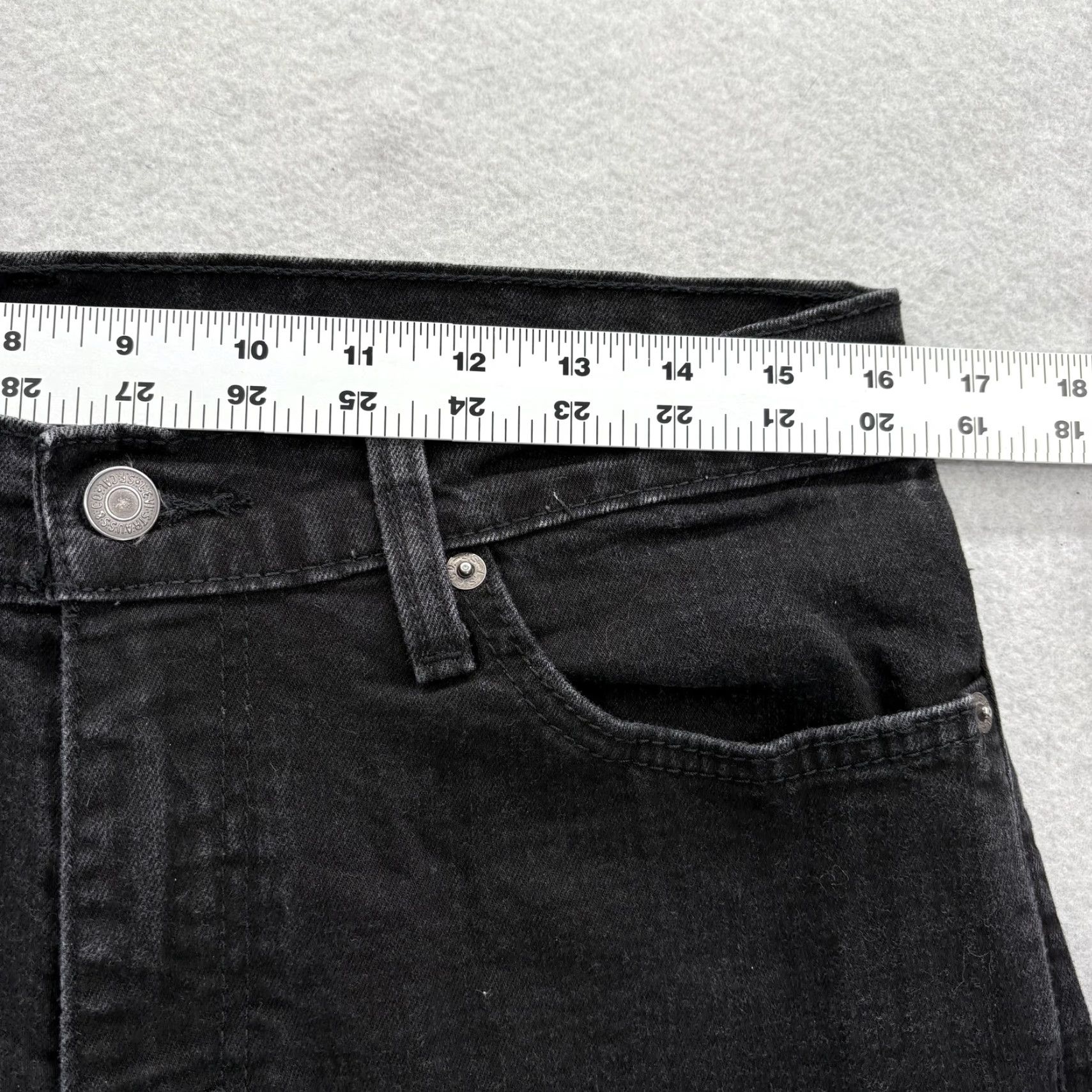 Levi's Levis 511 Jeans Mens 33x28 Black Charcoal Wash Slim Straight Stretch Denim Pants Slim Size US 33 - 6 Thumbnail