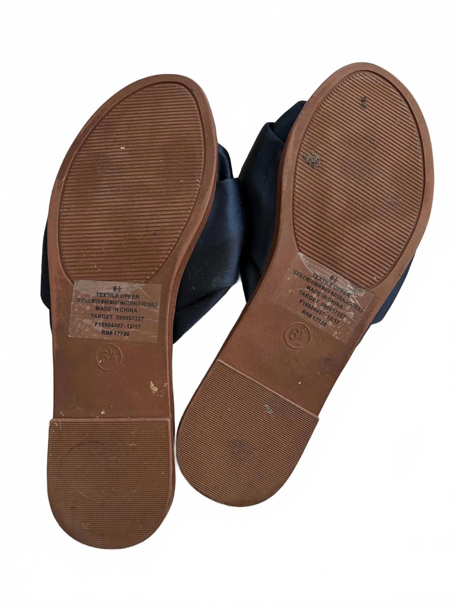 Designer EUC Retro Inspired Chic Navy Satin Slide Sandals - Size 6.5 Size US 6.5 / IT 36.5 - 4 Thumbnail