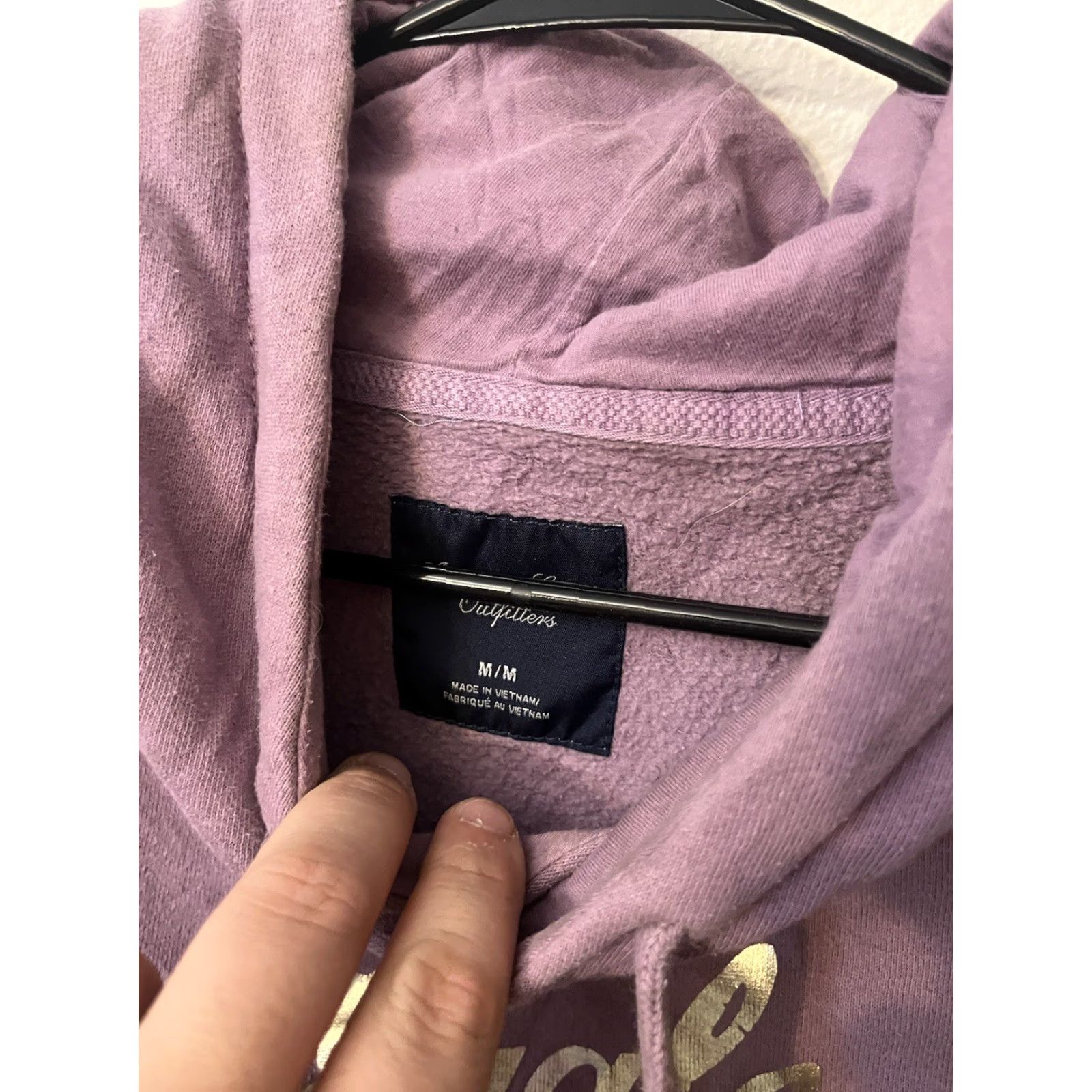 American Eagle Outfitters American Eagle Pullover Hoodie Womens Medium Purple Solid Activewear Size M / US 6-8 / IT 42-44 - 2 Thumbnail