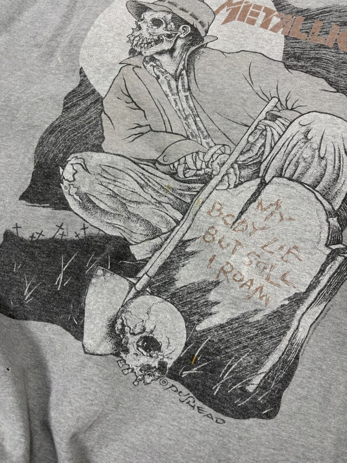 Giant 1994 Metallica my body lie but still I roam gravedigger tee Size US XXL / EU 58 / 5 - 5 Thumbnail