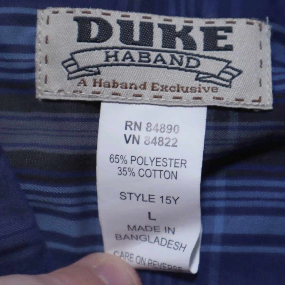 Vintage VTG Duke Haband Pearl Snap Cotton Blend Plaid Long Sleeve Shirt Blue Men's L Size US L / EU 52-54 / 3 - 5 Thumbnail