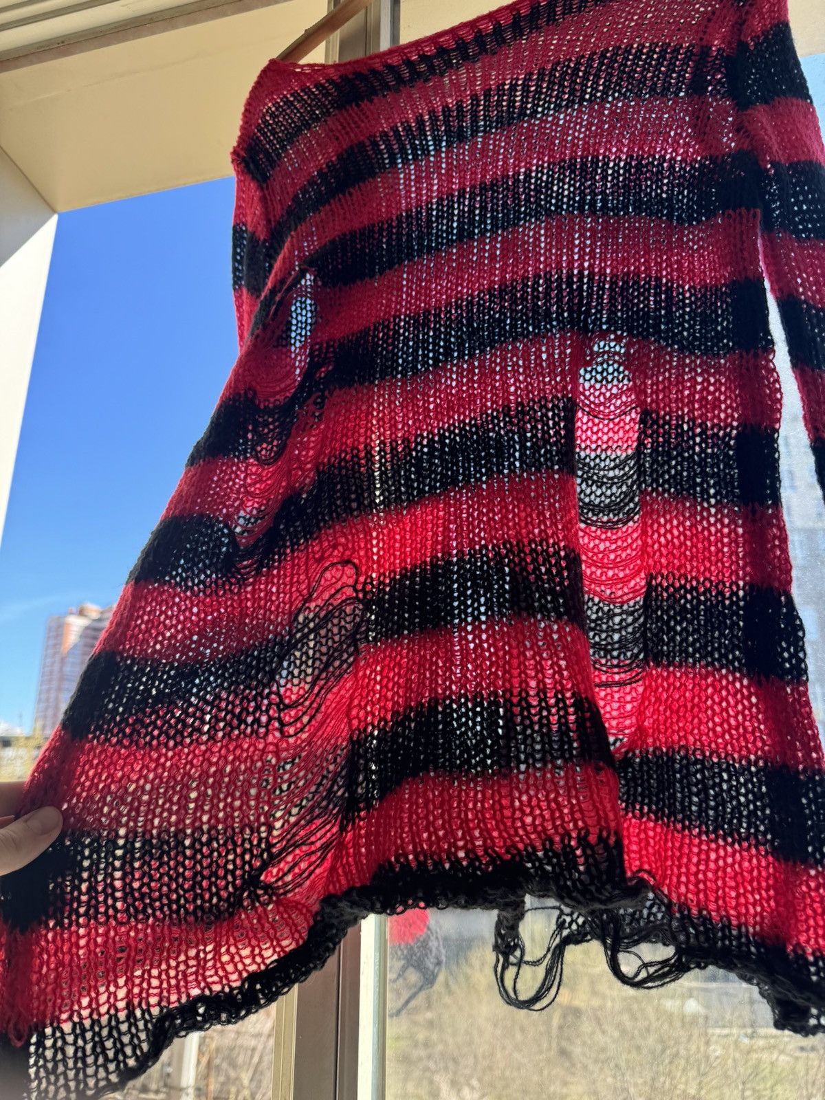 Hysteric Glamour × Japanese Brand × Junya Watanabe Japanese Mesh Junya Watanabe Style Knit Sweater Archive Size US L / EU 52-54 / 3 - 4 Thumbnail