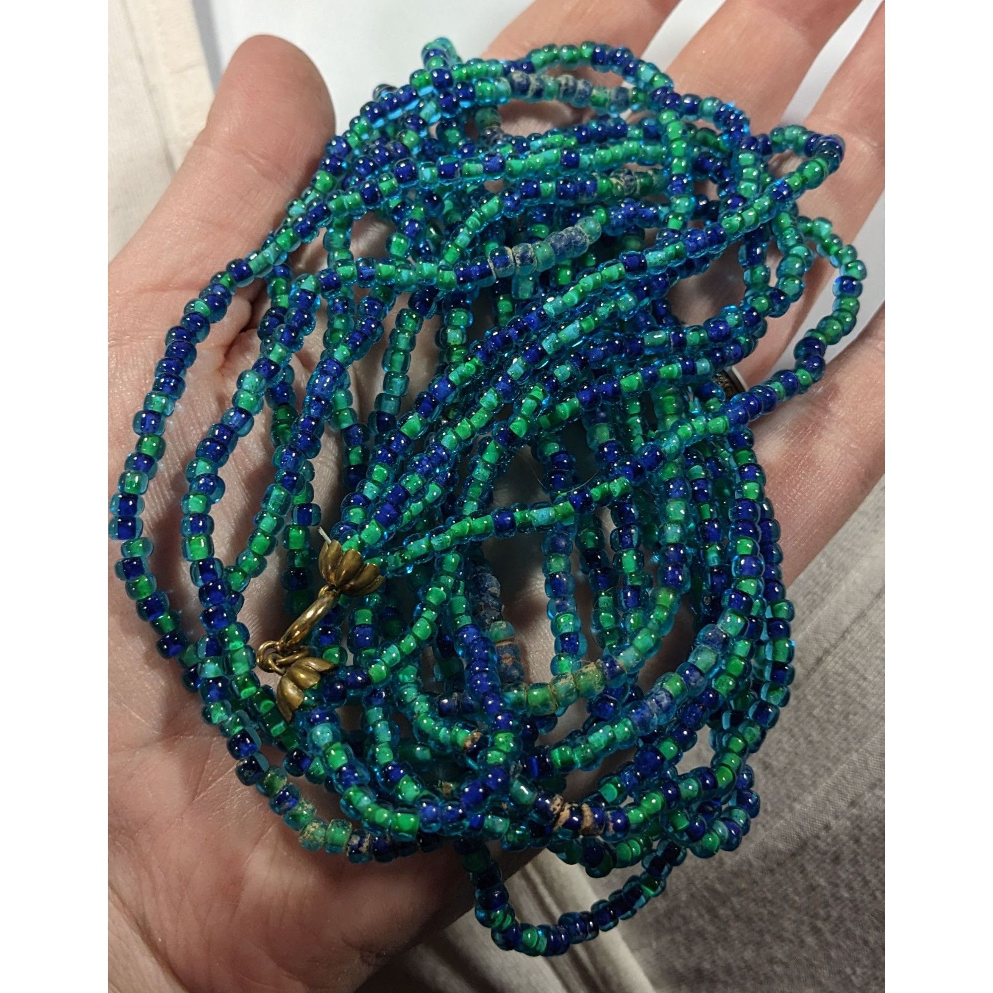 Other Elegant Mermaidcore Blue And Green Glass Multilayer Opera Ne Size ONE SIZE - 7 Thumbnail