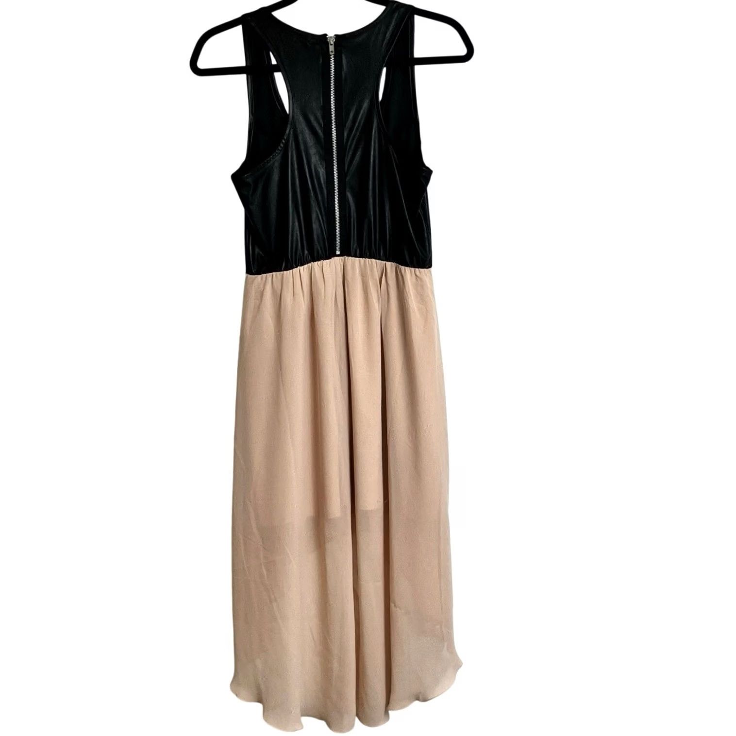 Vintage VINTAGE Wet Seal Dress Womens L Black HiLo Faux Leather Pink Chiffon Whimsygoth Ballerina Size Size L / US 10 / IT 46 - 2 Thumbnail