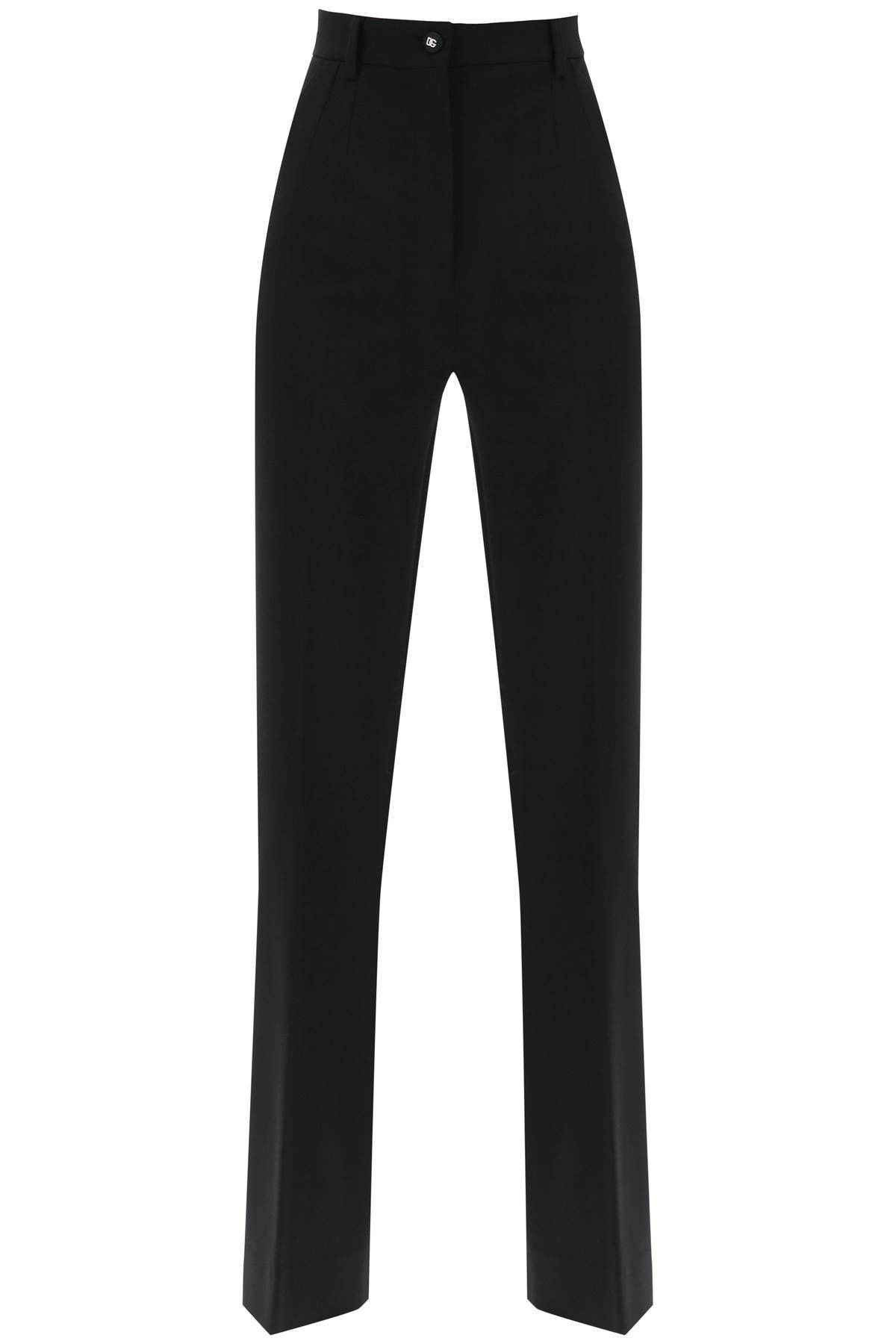 image of Dolce Gabbana Milano-Stitch Flared Pants in Nero, Women's (Size 26)