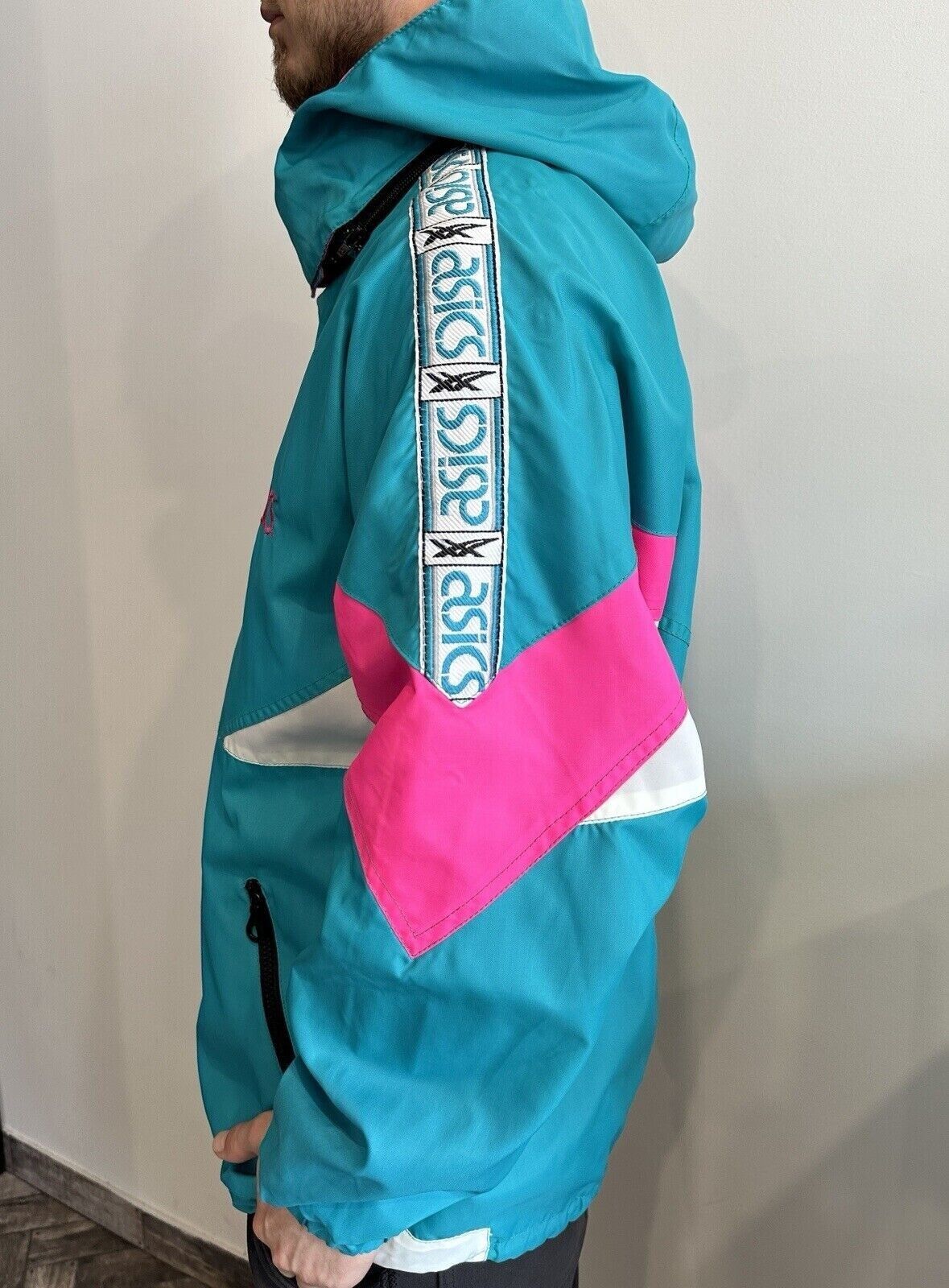 Asics VINTAGE ASICS JACKET MENS NYLON 1990s Italy 90s BLOKE RAVE Size US S / EU 44-46 / 1 - 4 Thumbnail