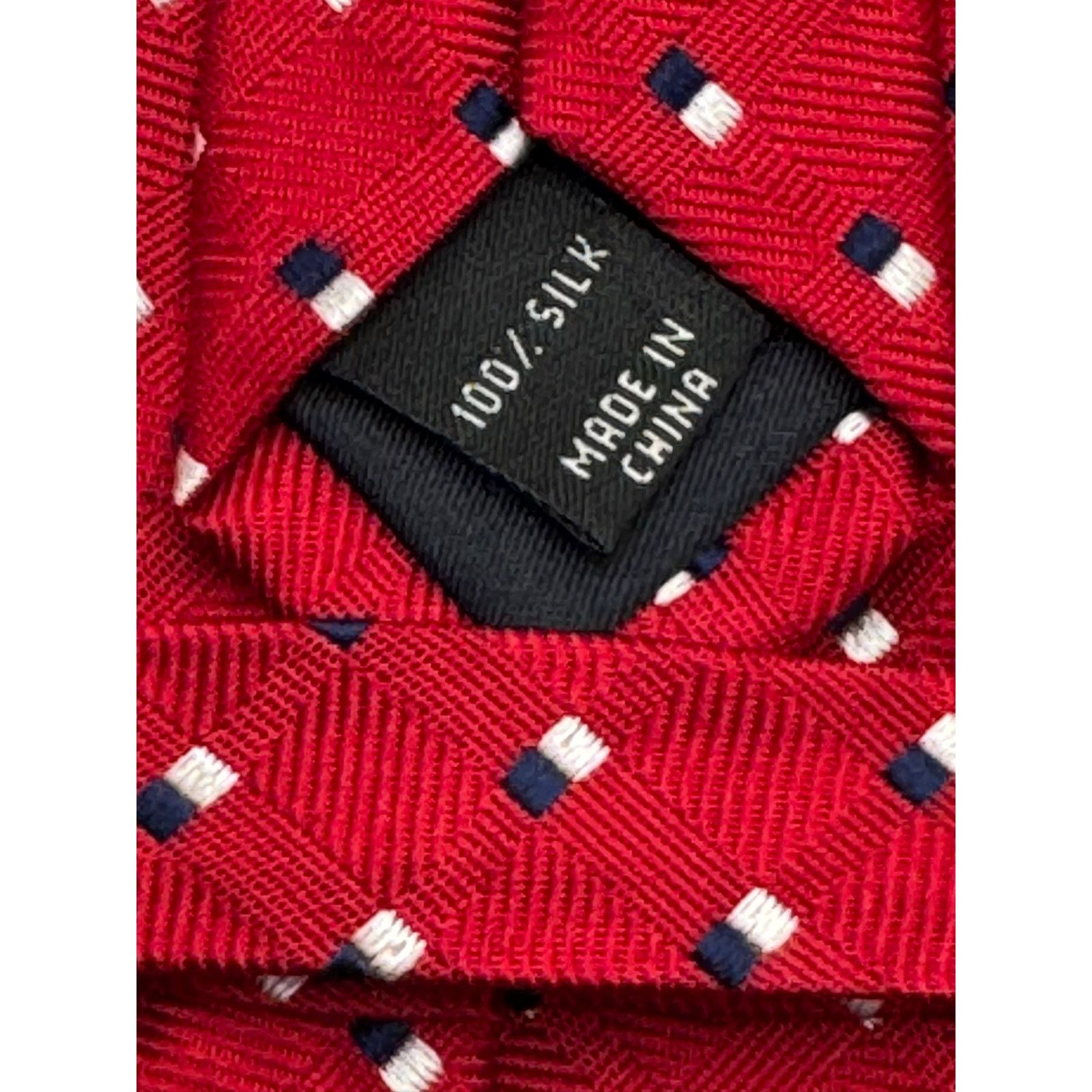 Jos. A. Bank Jos. A. Bank Executive Collection Red Geometric Silk Tie Size ONE SIZE - 6 Thumbnail