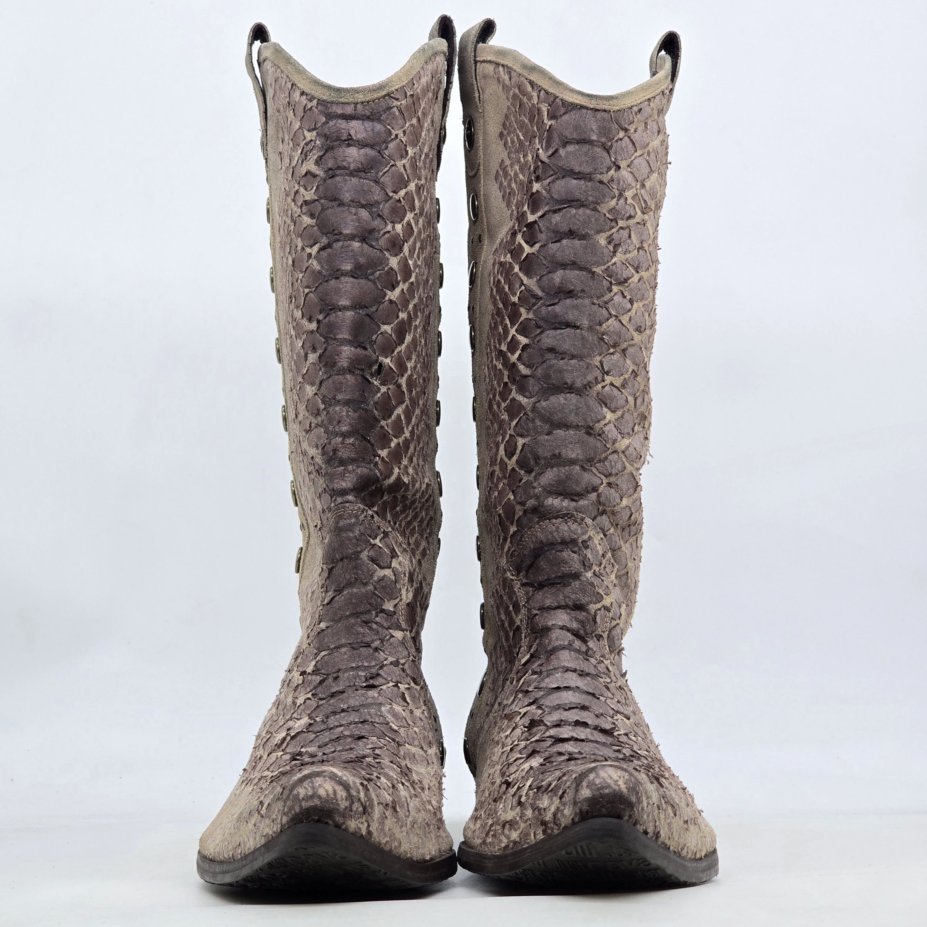 Roberto Cavalli Just Cavalli - Archive Phyton Paneled Western Boots Size US 9 / EU 42 - 2 Thumbnail