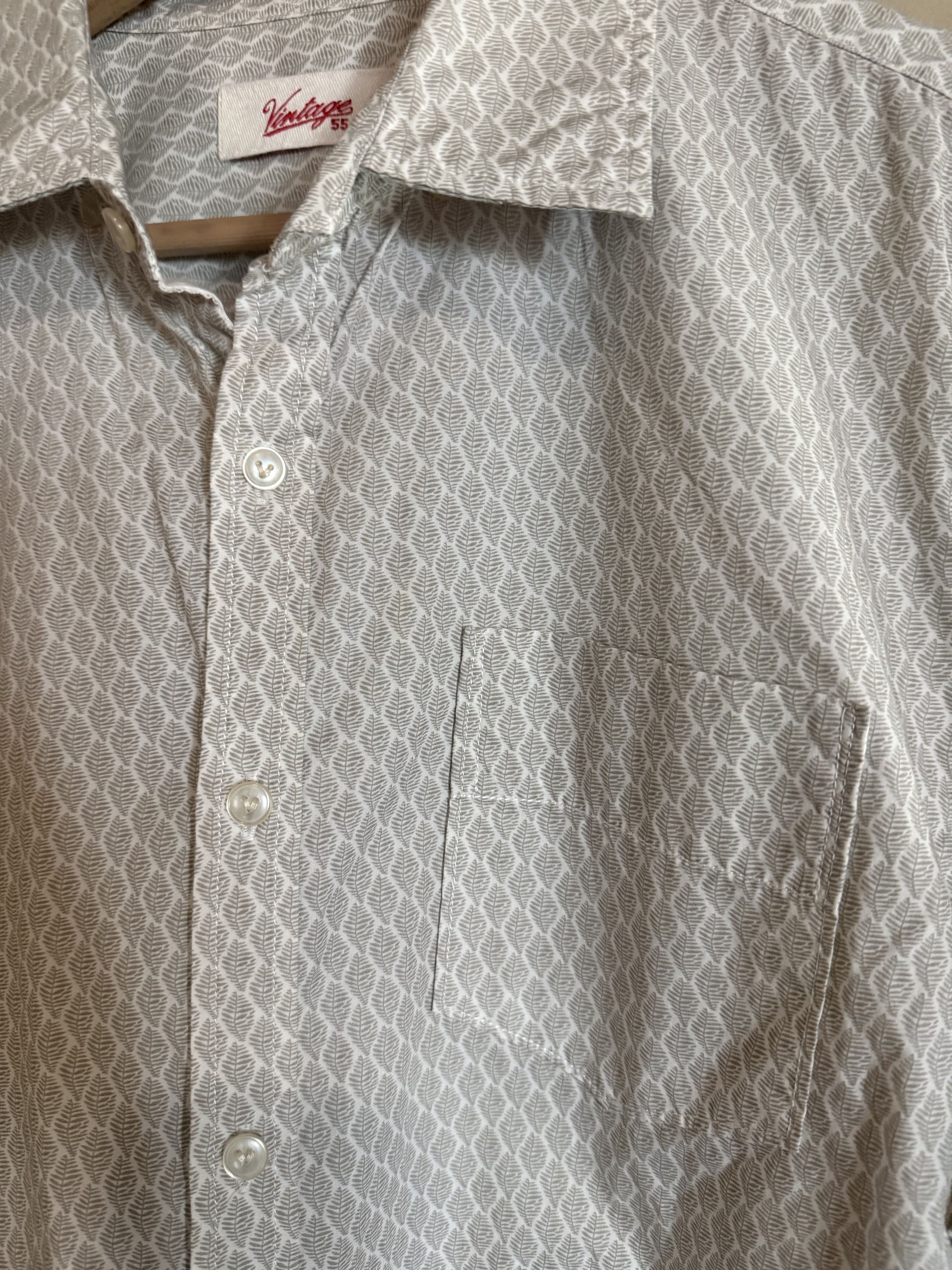 Other Vintage 55 White/Tan L/S Shirt, Euro XL (Fits Like a M/L) Size US XL / EU 56 / 4 - 3 Thumbnail