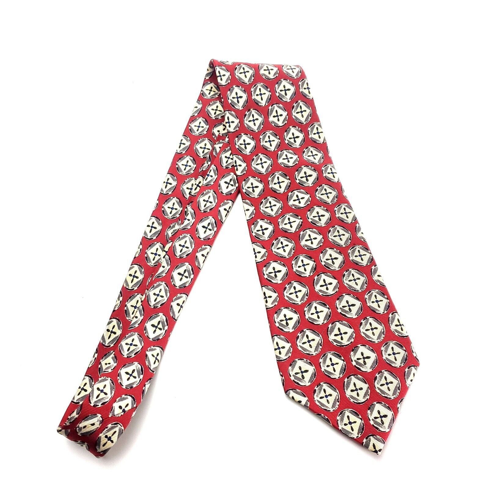 Burberry Vintage Burberry London Silk Tie Print Red Short Wide Size ONE SIZE - 7 Thumbnail
