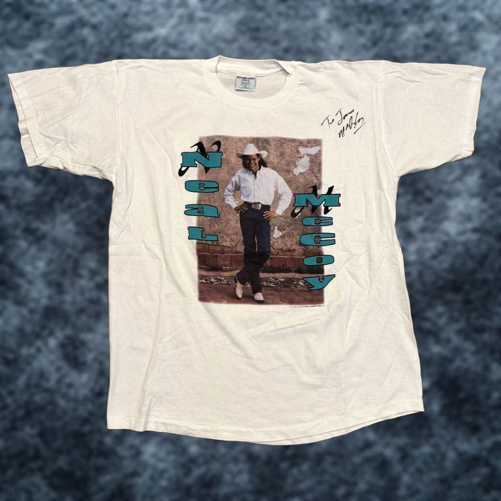 Vintage Vintage Neal McCoy Tour Concert Country T Shirt Size XL Signed Vtg Front to back Mens Size US XL / EU 56 / 4 - 1 Thumbnail