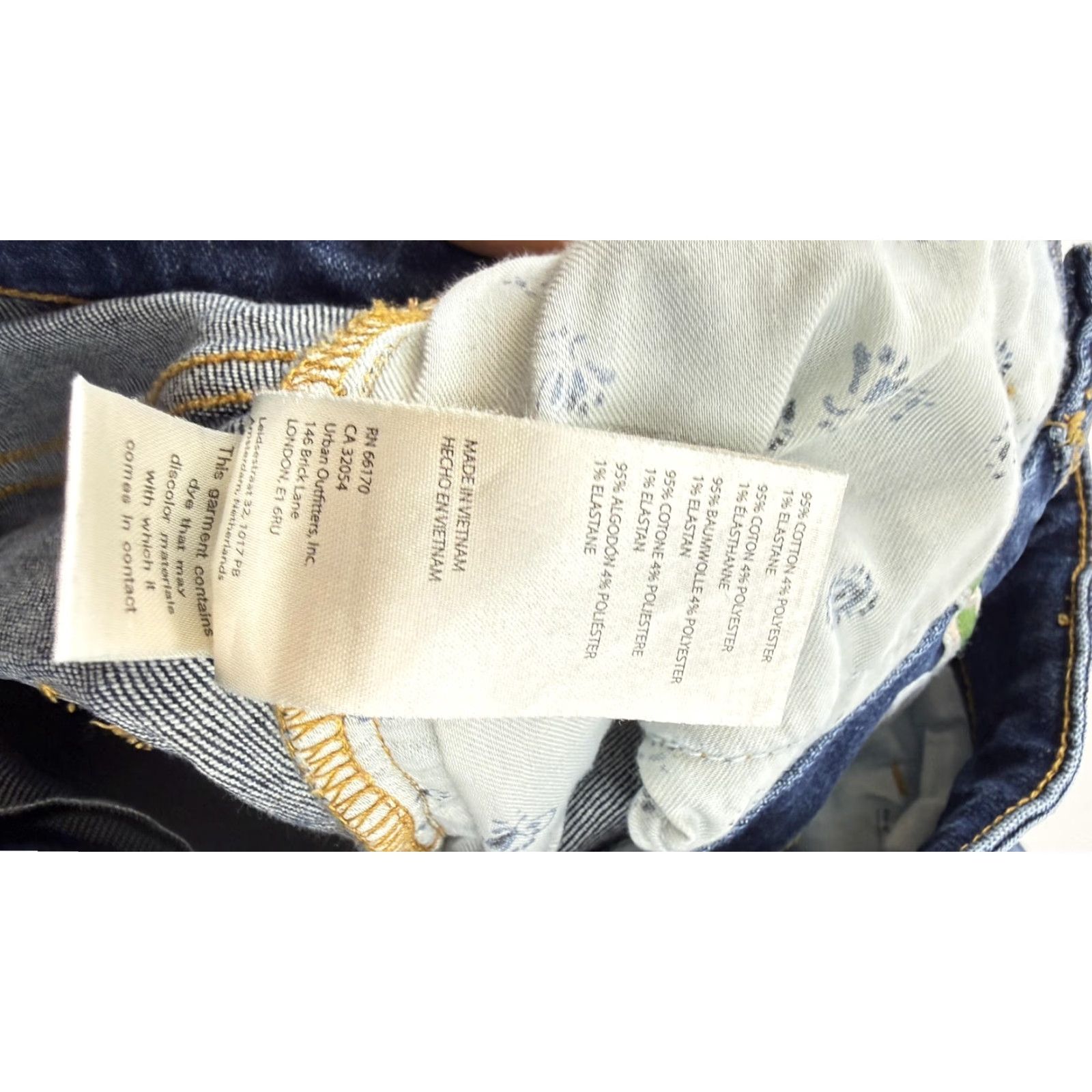 Vintage Pilcro Anthropologie Jeans Womens 26 Blue The Cigarette Slim Straight Denim Raw Hem Stretch Size 26" / US 2 / IT 38 - 6 Thumbnail