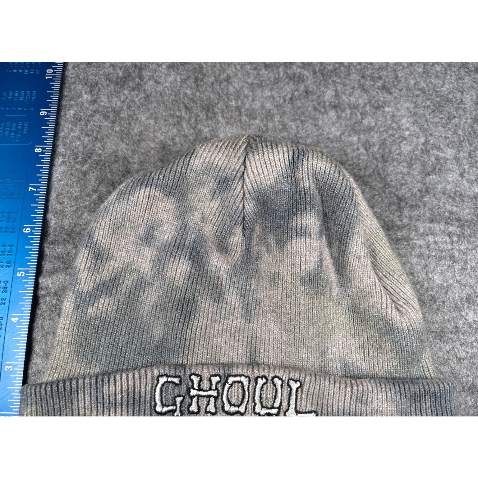 Vintage Ghoul Vibes Beanie Adult One Size Blue Gray Acrylic Knit FH Halloween Size ONE SIZE - 3 Thumbnail