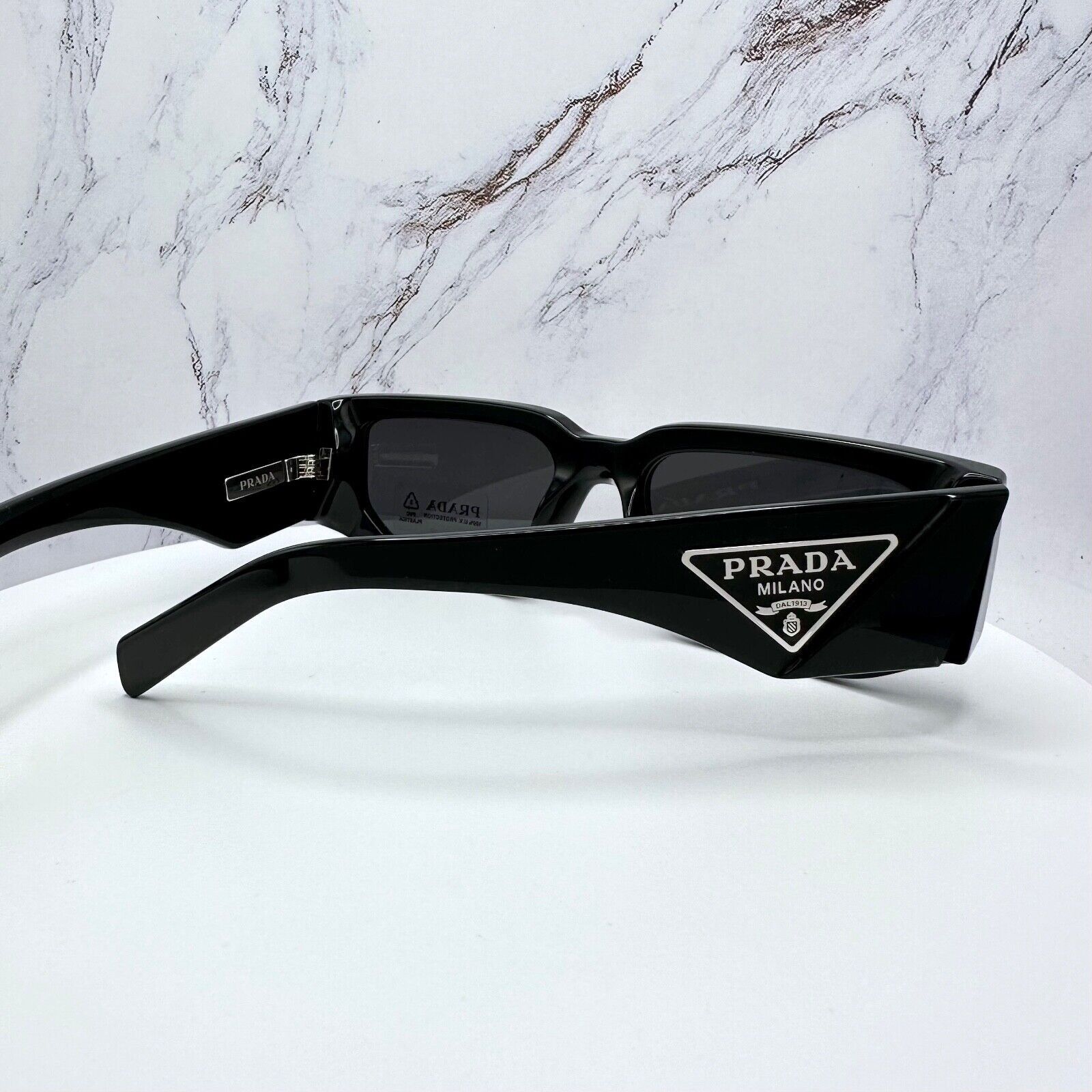 Prada NEW PRADA Sunglasses Black Square Rectangle Plaque Logo Size ONE SIZE - 19 Thumbnail