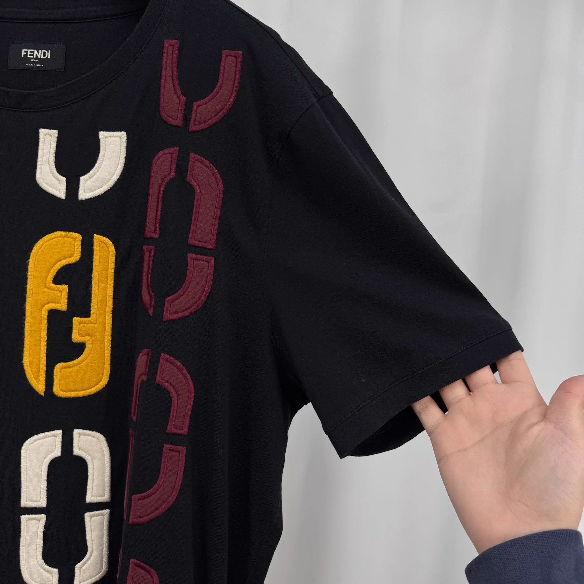 Fendi Fendi Embroidered FF Logo Short Sleeve Tee XL Mint Size XL / US 12-14 / IT 48-50 - 4 Thumbnail
