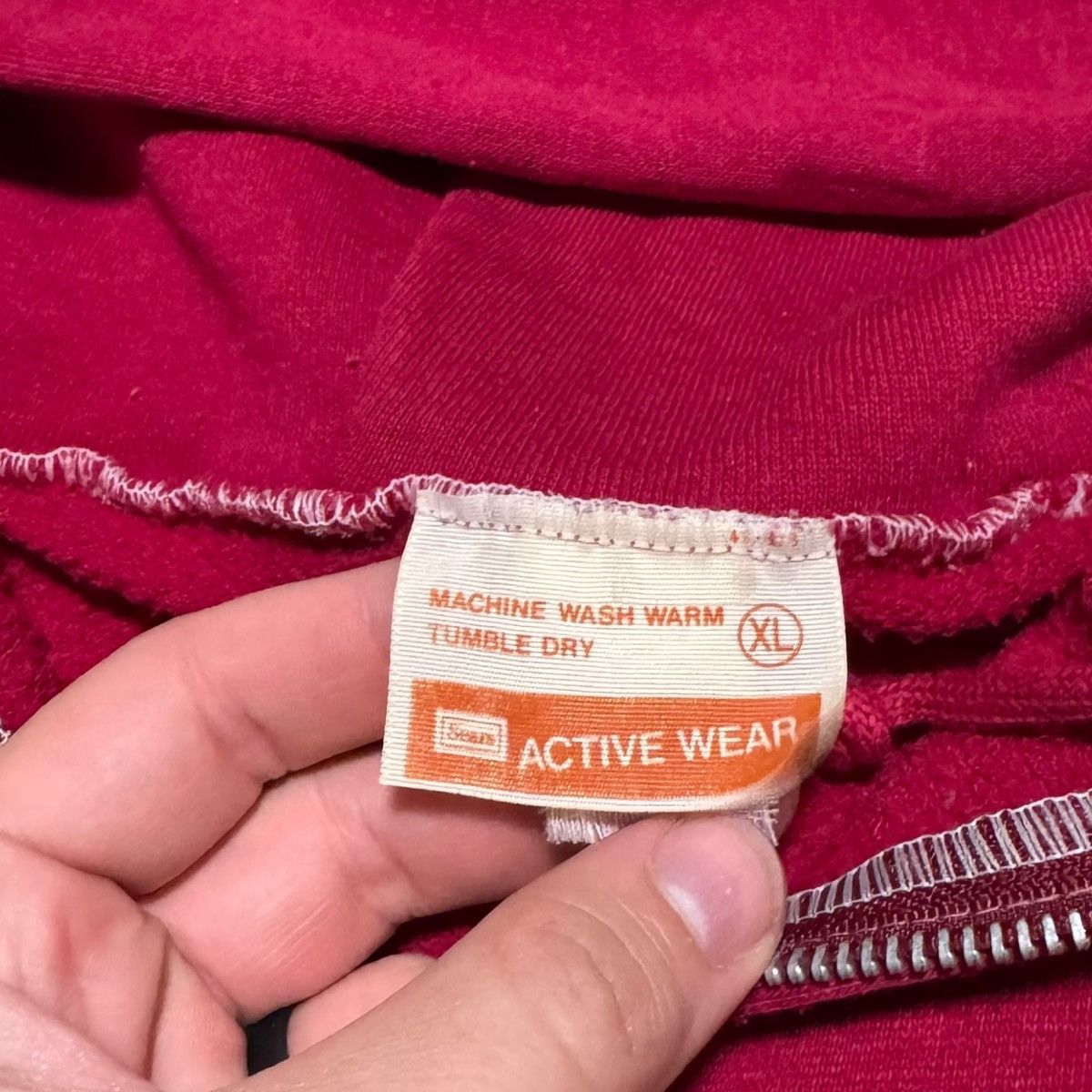 Sears × Vintage 70s Sears Red Stained Zip Hoodie Adult XL (Boxy Small) Size US S / EU 44-46 / 1 - 5 Thumbnail