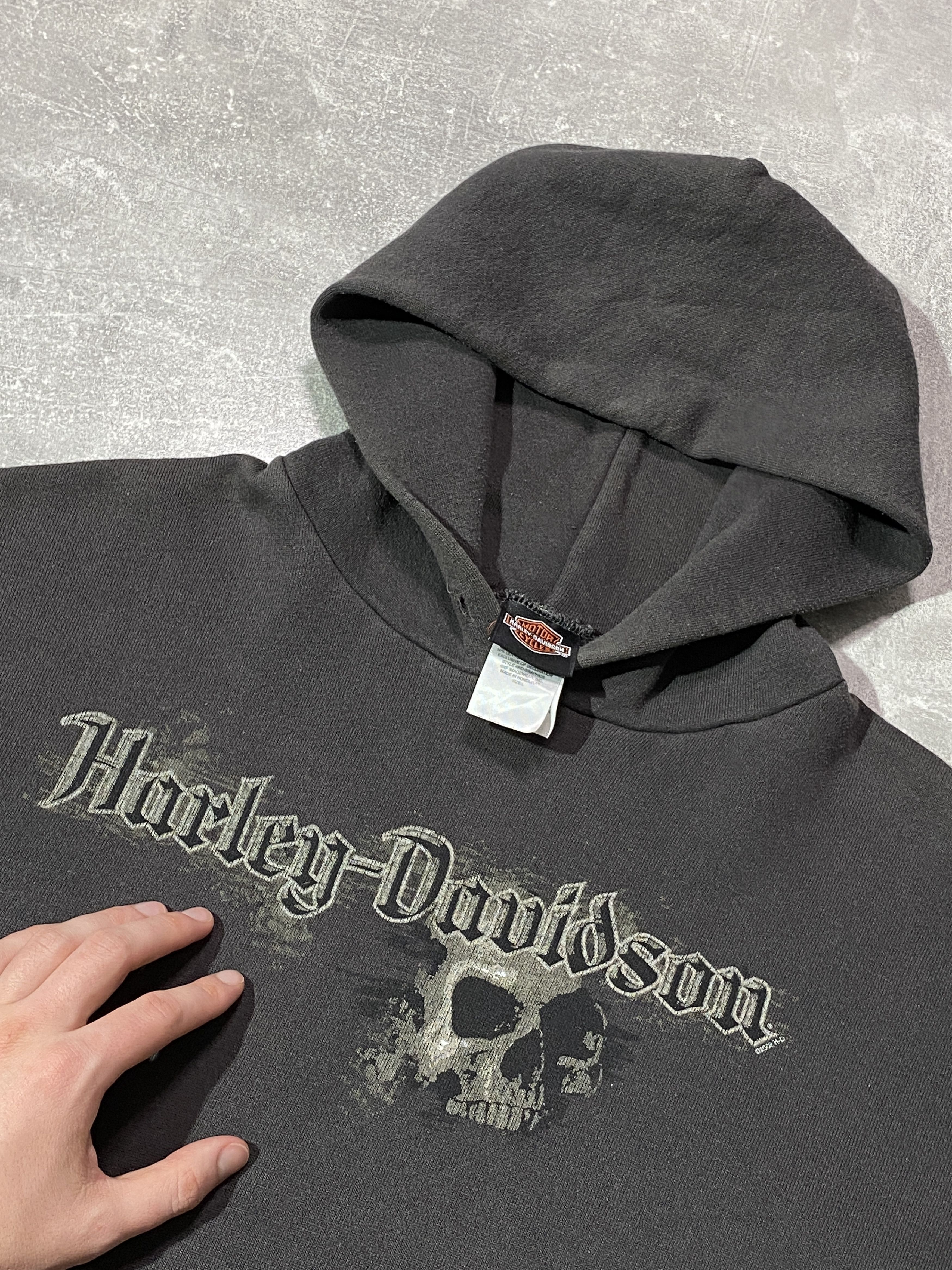 Harley Davidson Vintage 2002s Harley Davidson Skull Logo Hoodie Size US L / EU 52-54 / 3 - 7 Thumbnail