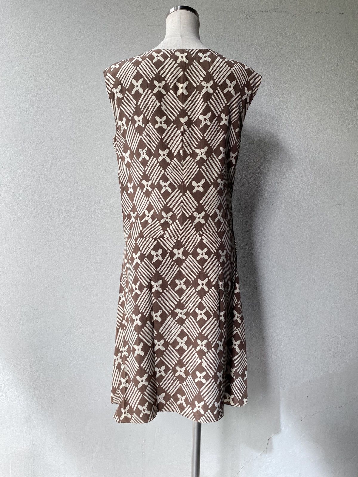 Valentino Valentino Boutique Brown and White Print Mini Dress Size ONE SIZE - 12 Thumbnail