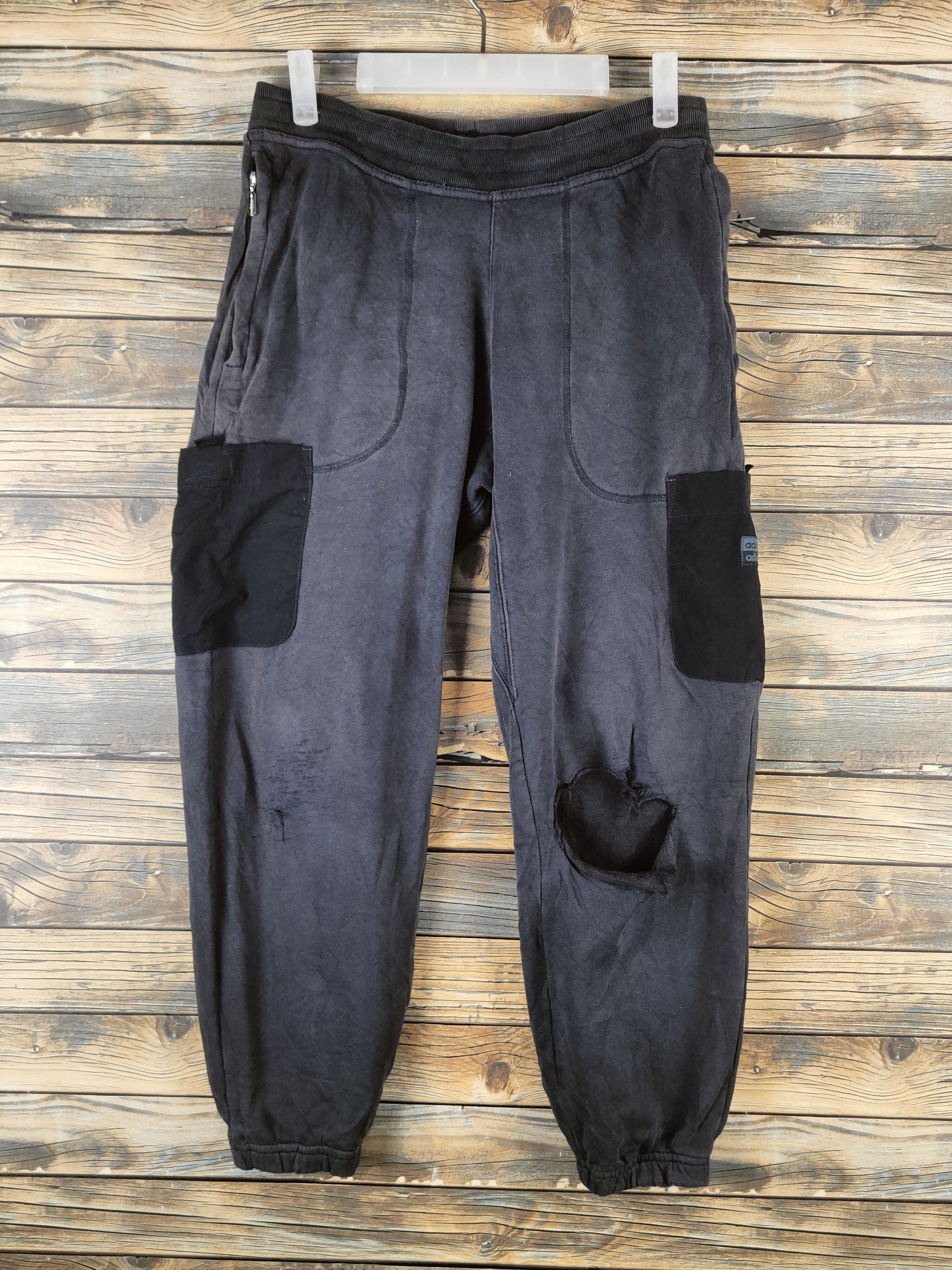 Adidas DISTRESSED Vintage Adidas Black Joggers Size US 27 - 1 Thumbnail