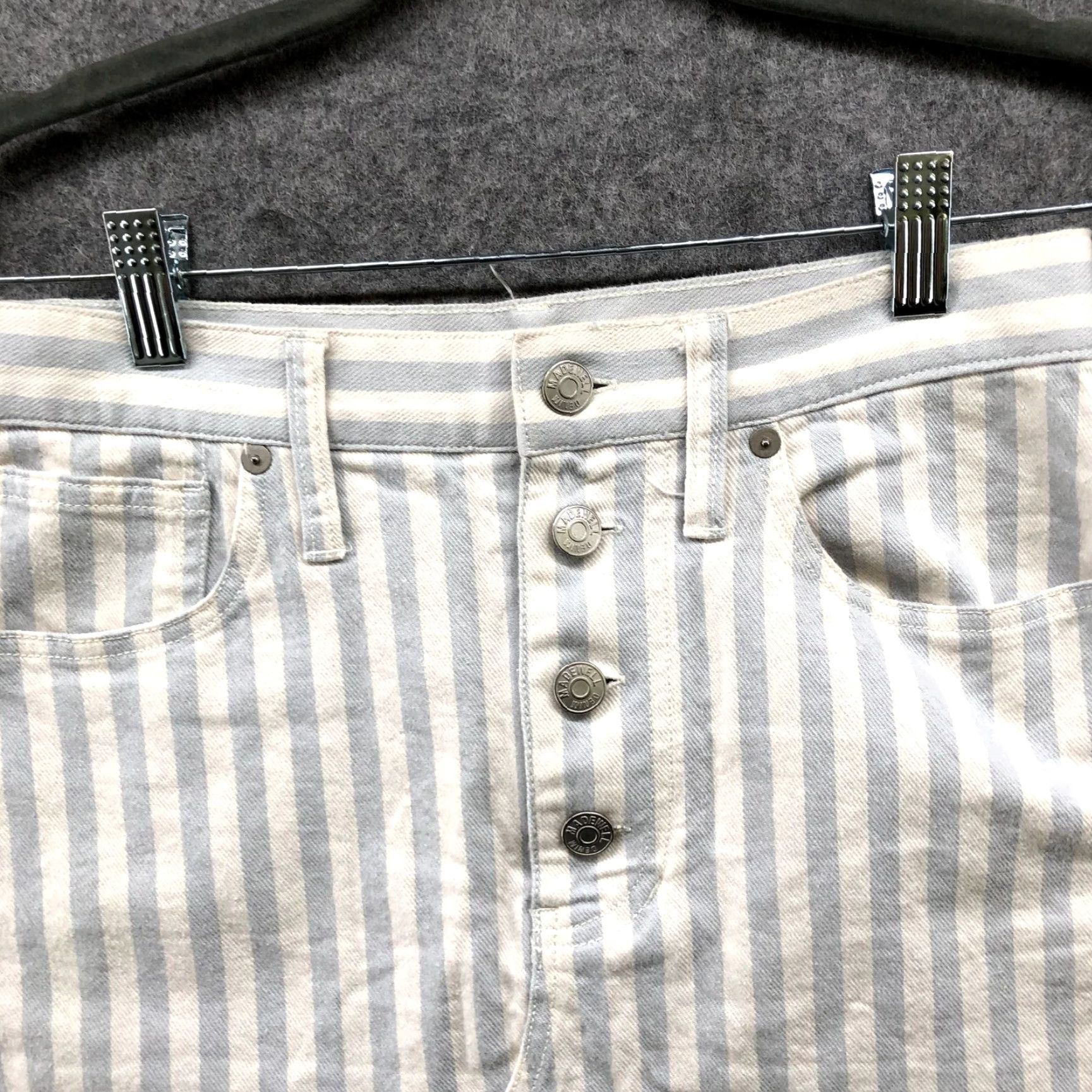 Madewell VINTAGE Madewell Women’s Denim Mini Skirt A-Line Stretch Size 26 Blue White Casual Size 26" / US 2 / IT 38 - 3 Thumbnail