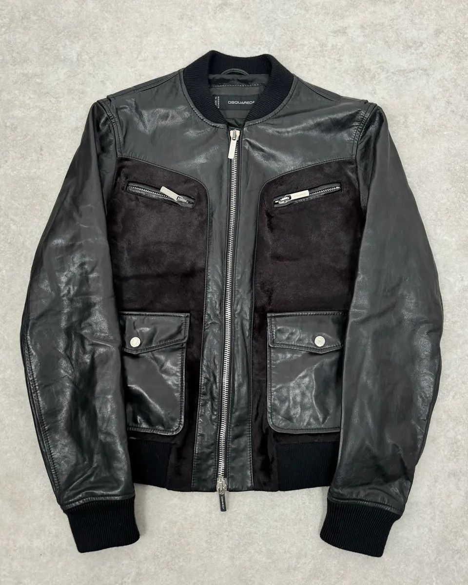 Dsquared2 AW2013 Dsquared2 Hybrid Fur Black & Brown Leather Jacket Size US M / EU 48-50 / 2 - 1 Thumbnail