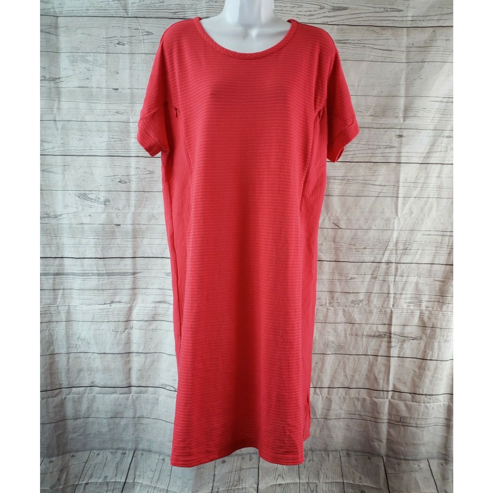 Gap Gap Womens Maternity Dress Sz Large Pink Short Sleeve Side Zips Cotton Blend Size 36" / US 14 / IT 50 - 2 Thumbnail