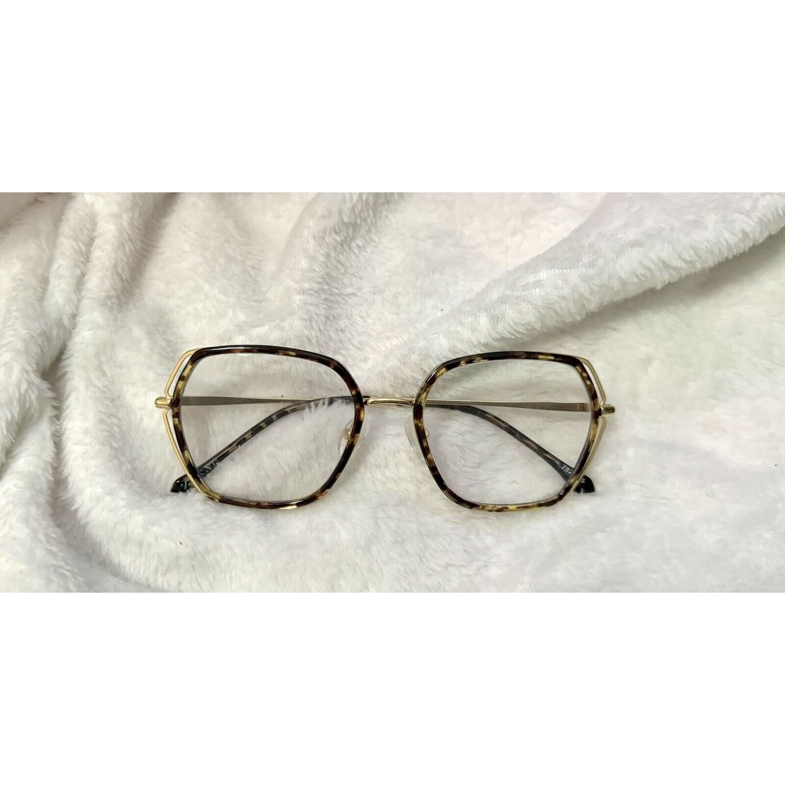 Other Zenni Geometric Glasses Frames Tortoiseshell, Gold 19 54 145 Size ONE SIZE - 2 Thumbnail