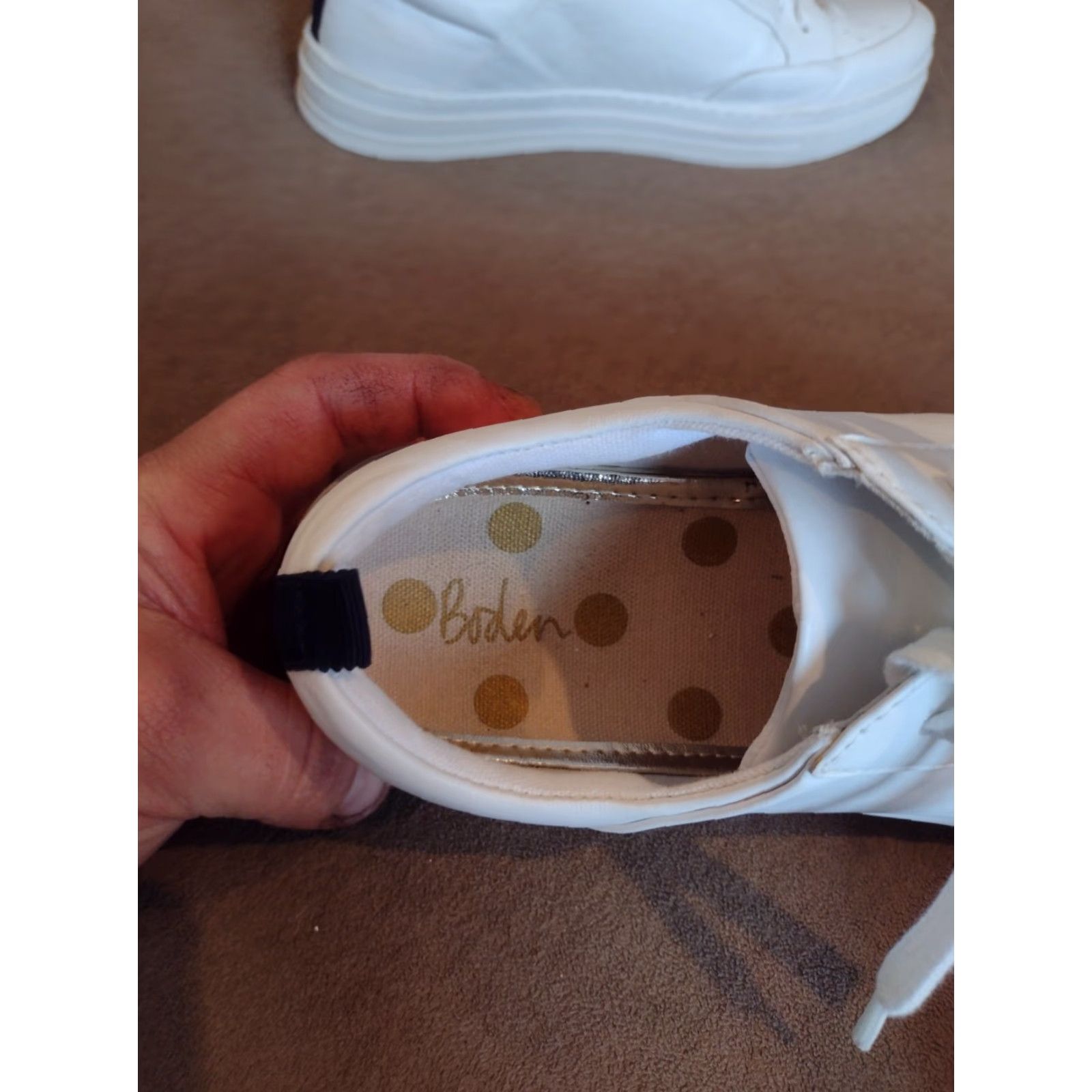 Boden Boden Maria Shoes Women's 40 / 8.5 White Leather Low Top Casual Lace Up Sneakers Size M / US 6-8 / IT 42-44 - 5 Thumbnail