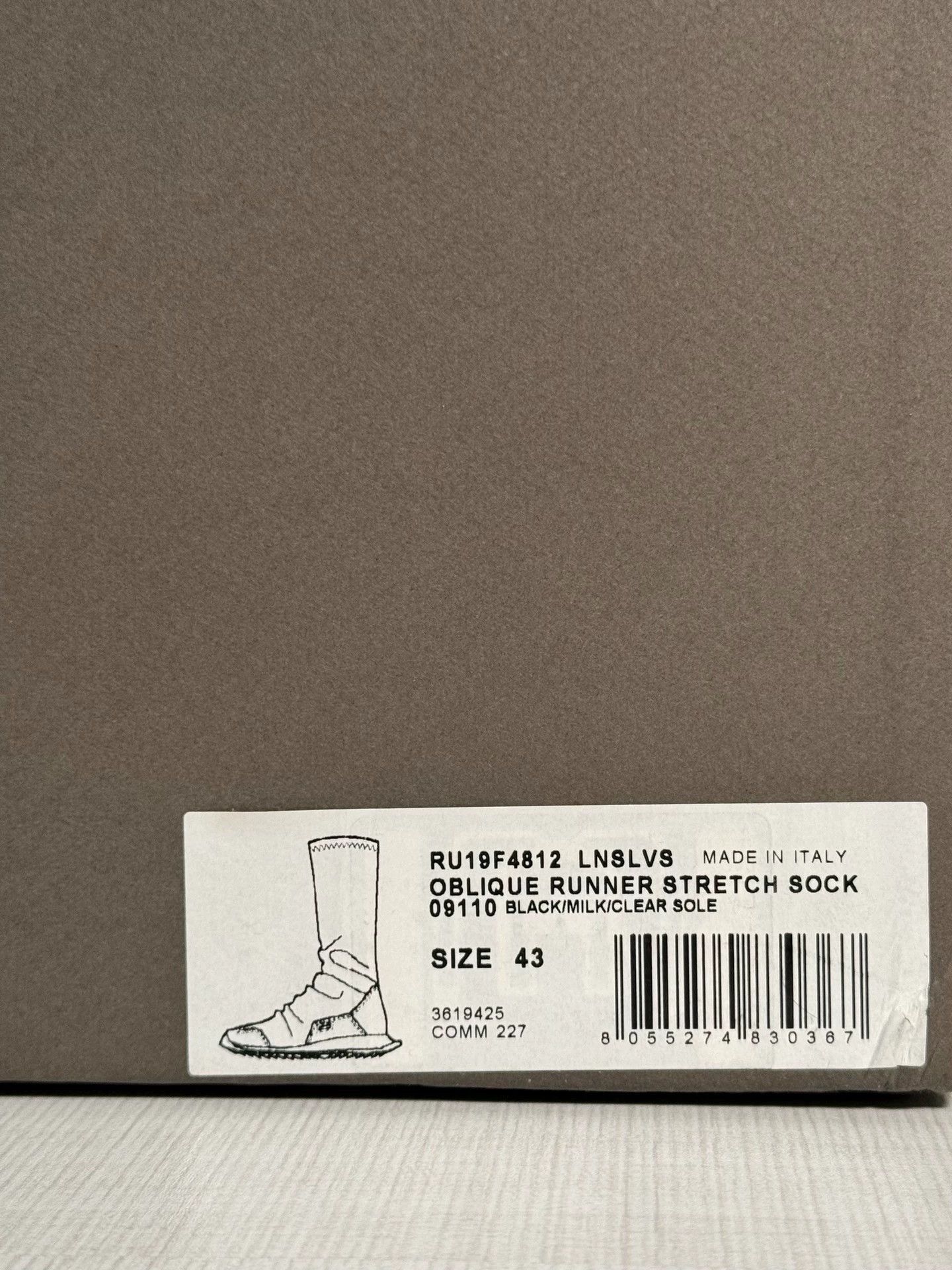 Rick Owens Rick Owens Oblique Runner Stretch Sock ClearTank 43 Size US 10 / EU 43 - 8 Thumbnail