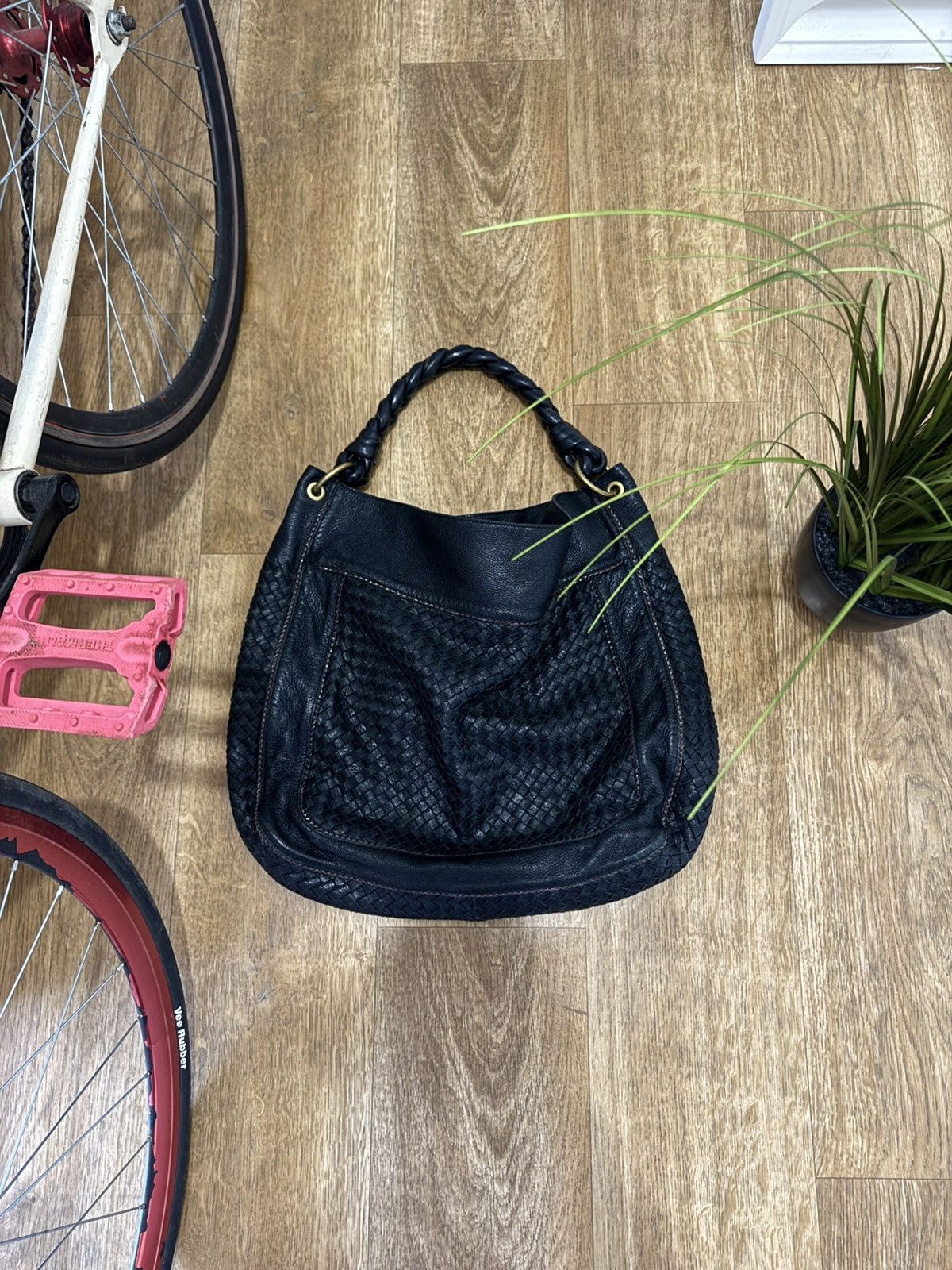 Bottega Veneta VINTAGE BOTTEGA VENETA LEATHER 2000s WICKER CITY BAG Size ONE SIZE - 1 Thumbnail