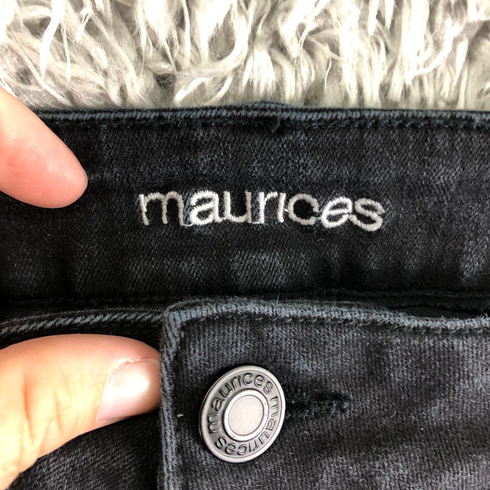 Vintage Maurices Womens Size L Long Mid Rise Skinny Dark Wash Black Denim Jeans Size 36" / US 14 / IT 50 - 7 Thumbnail