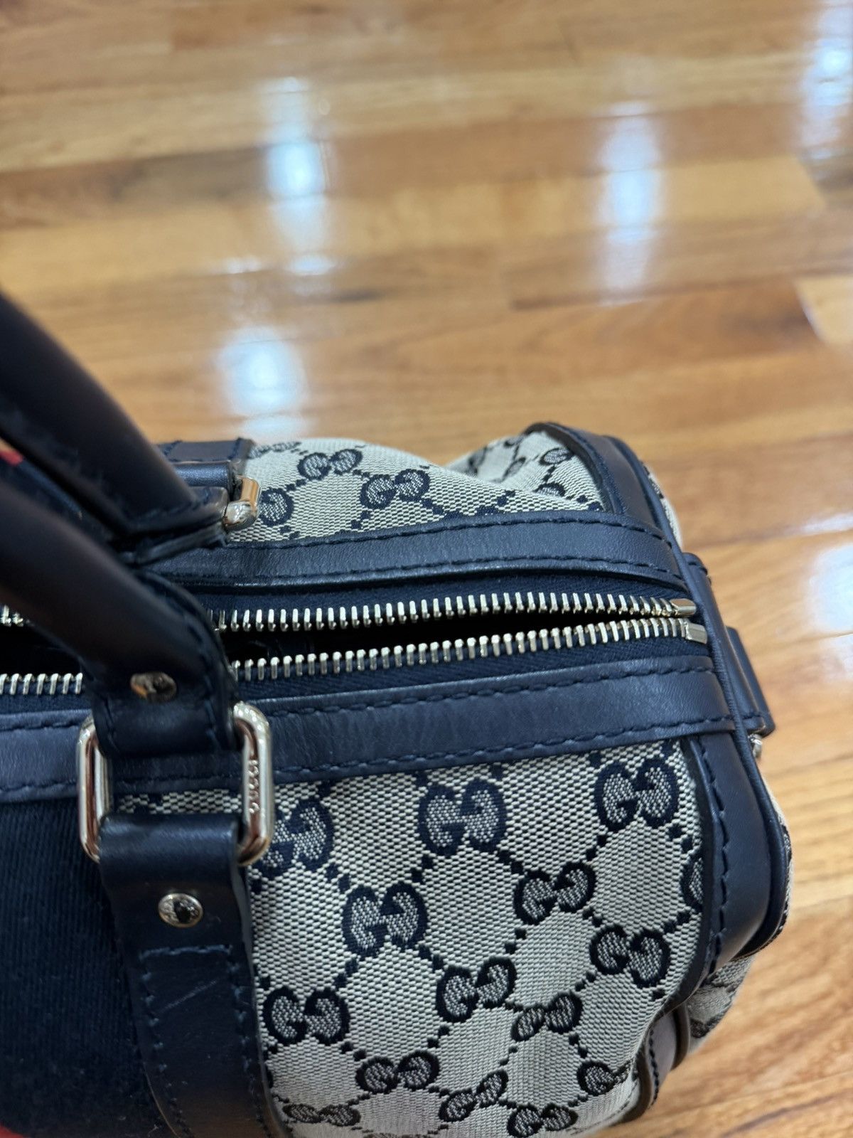 Gucci Gucci GG Canvas Boston Navy Medium Size ONE SIZE - 3 Thumbnail